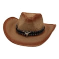thumbnail image 3 of Western Cowboy Hat Cowgirl Sun Hat Disfraz para Adolescentes Hombres Mujeres , marrón Sombrero vaquero única 03 Sunnimix Sombrero de vaquero, 3 of 7