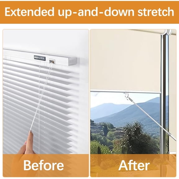 Cordless Blind Extension Pole, Curtain Shade Push Pull Draw Rod Blind Wand Adjustable 16"-60" Telescopic Extra Long Made of Stainless Steel Material for Skylight Roller Blinds$$