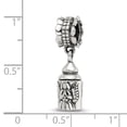 thumbnail image 2 of 925 Sterling Silver Polished Oxidized Reflections Religious Guardian Angel Ash Dangle Bead Charm 27.27x6.36mm Wide Penda, 2 of 2