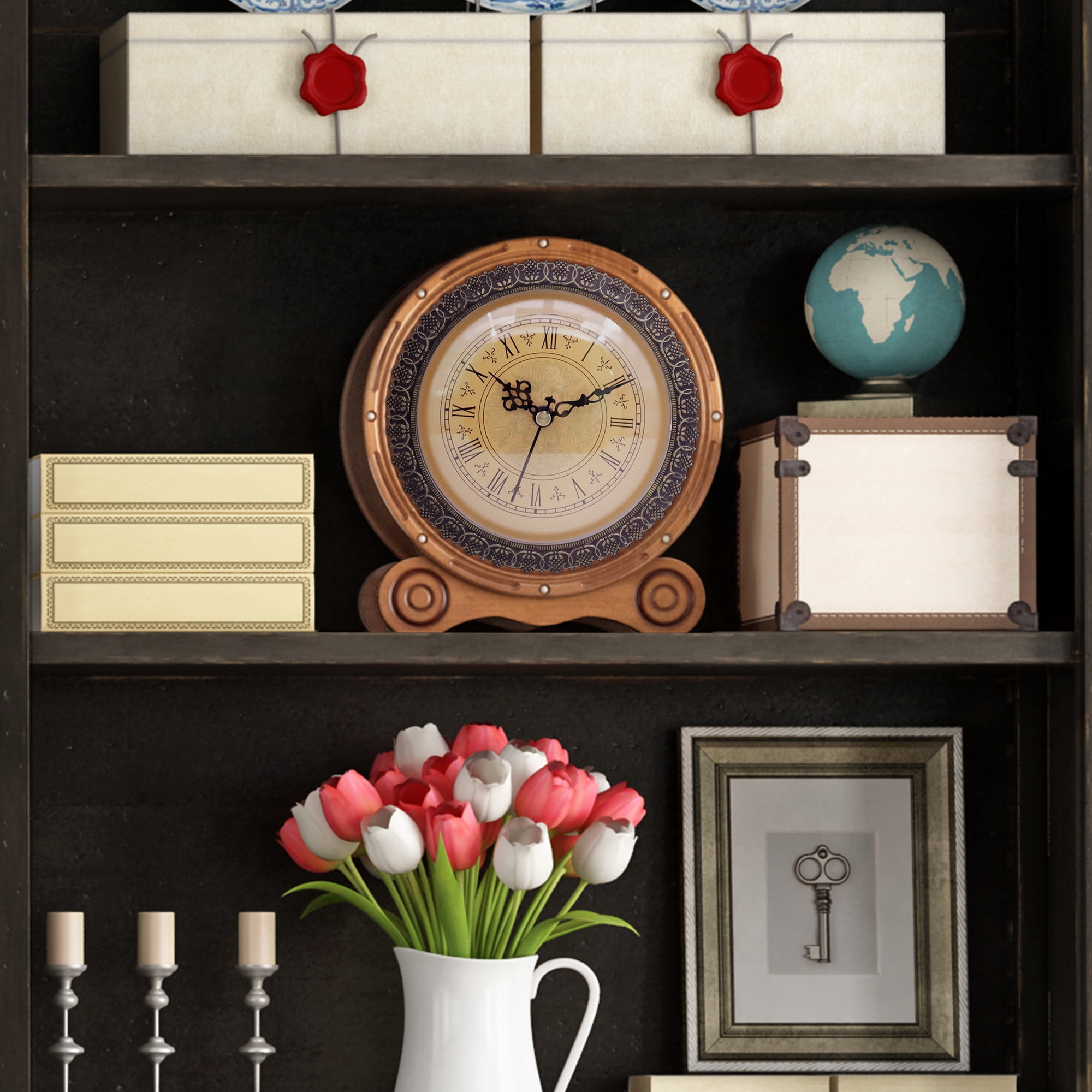 Clock Insert Gold Dial Style movement silenced for Home