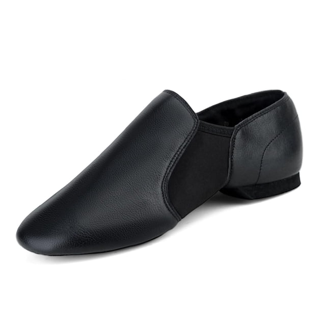 Zapatos Jazz Shoes Prcfurdcge sin cordones de piel sintética para mujeres y hombres, color negro