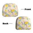 thumbnail image 6 of Kdxio Lemon Leaves Pattern Print 2 Piece Car Head Rest Covers Set Auto Front/Rear Seats Headrest Cover Universal Fit Most Cars,Sedan, SUV, 6 of 9