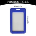 thumbnail image 2 of Sliding ID Badge Holder, Vertical Hard Plastic Case with Clear Window Blue Card Protector Pouch for Office ID Credit Cards Proximity Key Cards Driver’s Licenses and Passes, 3 Pack, 4.3x2.7", 2 of 2