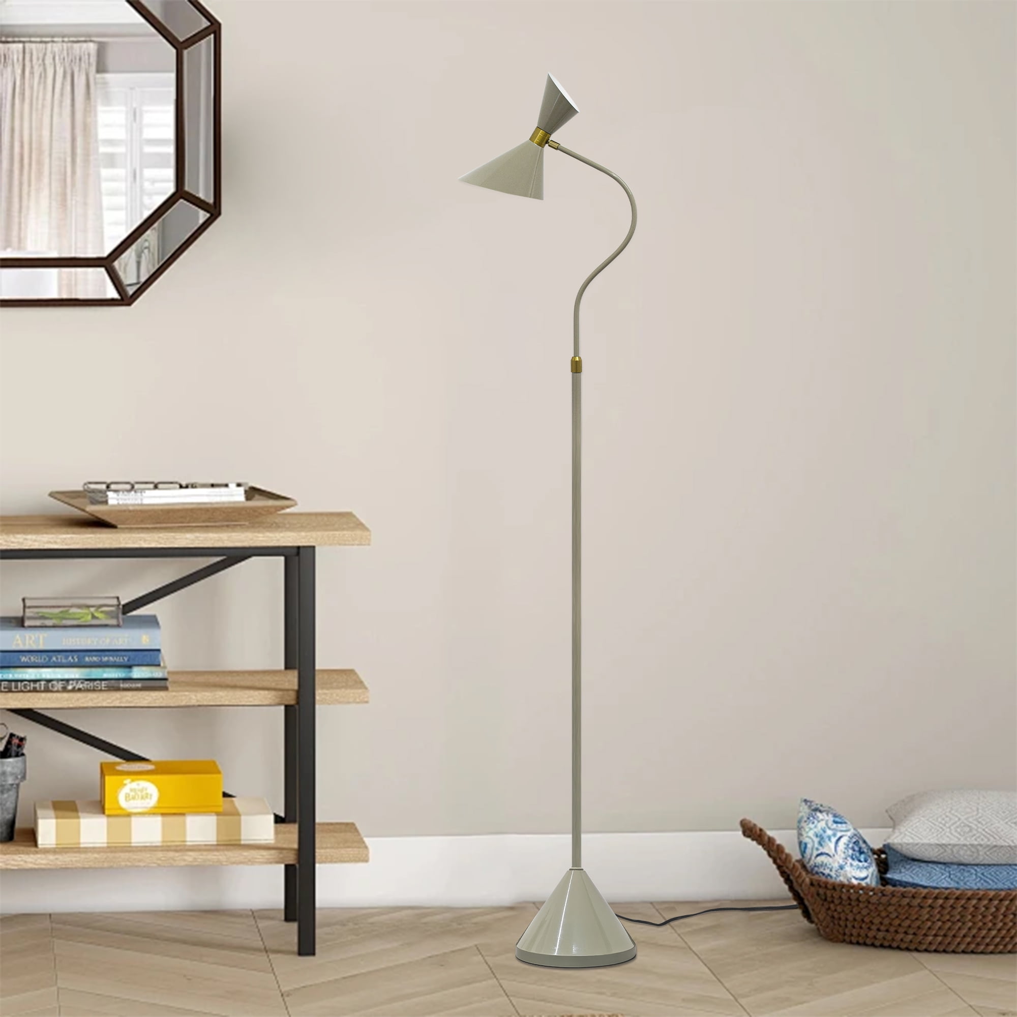GCGAFUL Modern 70.4-Inch Floor Lamp for Living Room, Foot Switch Tall Standing Lamp with 2 LED Bulbs, 3000K Warm Light for Bedroom, Kids Room, Corners