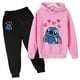 thumbnail image 2 of Traje infantil Disney Stitch Kawaii, moda urbana, traje para niños y niñas, jersey deportivo + pantalón de chándal, traje deportivo de dos piezas, 2 of 5