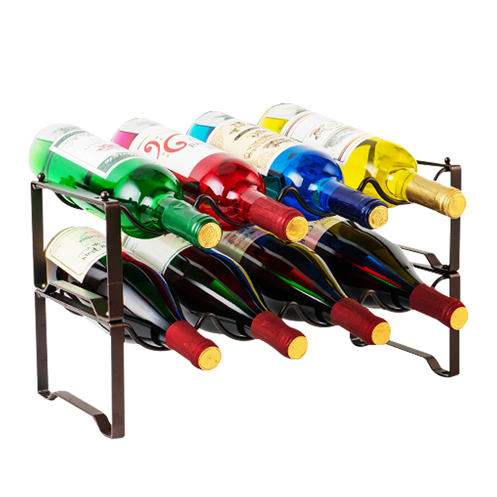 Bextsrack Wine Rack, Stackable Metal Rack Holder Organizer Storage for