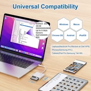USB C CF/SD 4.0/MicroSD Card Reader,Tiansong 3 in 1 USB 3.0 CF SD TF Memory Card Adapter 5Gbps Read Write Simultaneously for UHS-II SD CF RS MMC with iPad Pro MacBook Air/Pro Android OTG Tablet/Phone