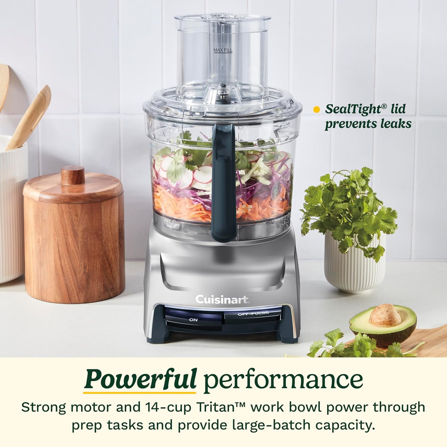 Cuisinart 14-Cup Food Processor with Induction Motor for Chopping, Mixing, and Dough Preparation