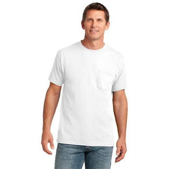 Port & Company ® Core Cotton Pocket Tee. Pc54p S White