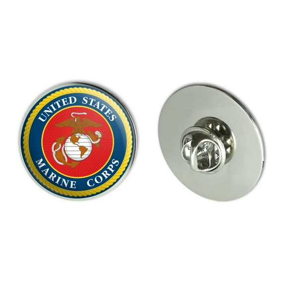 Marines USMC Logo Blue Red Gold Officially Licensed Metal 1.1" Tie Tack Hat Lapel Pin Pinback