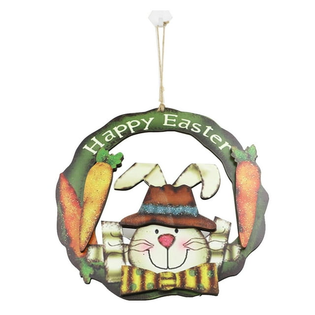Decoraciones de de Pascua 11.8 '' licencia de letrero de puerta colgante de Pascua para decoraciones de pared de puerta Verde Gloria cartel de madera de pascua