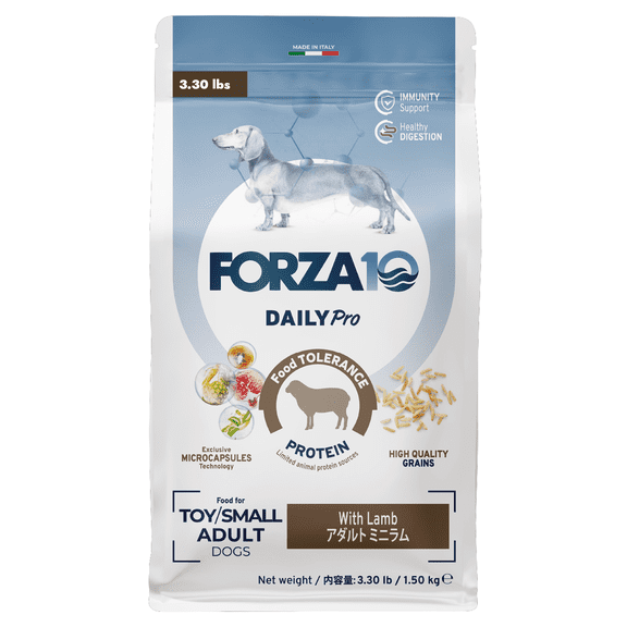 Forza10 DailyPro Dry Dog Food for Adult Dogs - Lamb Recipe, 3.3 LB | Vet-Formulated Digestive Support and Food Tolerance for Small Dogs- Non-GMO - Made in Italy