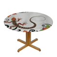 thumbnail image 3 of Orinice Lizard Flowers Vine Round Tablecloth Stain Resistant Washable Indoor Outdoor Kitchen Dining Wedding Parties 100% Polyester Fiber 46-50, 3 of 8