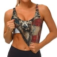 thumbnail image 4 of Lsque American Flag Deer Art Printed Women'S Sports Bra, Compression, Moisture Wicking, High-Impact Sports Bra For Women,Supportive sports bra-Medium, 4 of 9