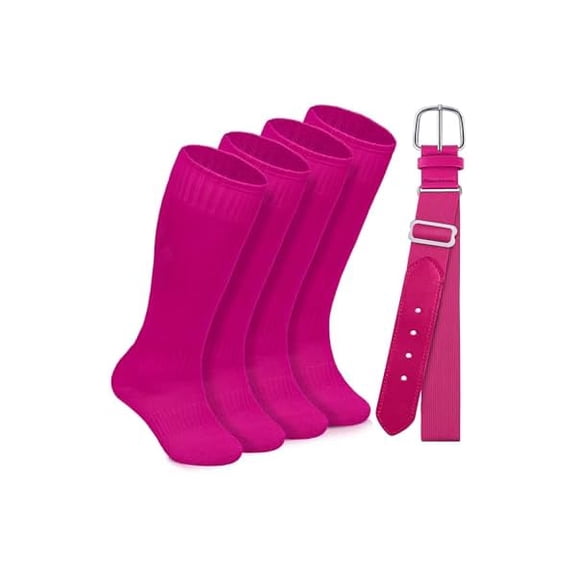 EryueerToddler Baseball Socks and Belt Combo Set Cotton Youth Baseball Softball Socks Adjustable Belt for Boys Girls