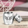 thumbnail image 6 of Alloy Wing Mini Cremation Urn Small Keepsake Urns Ashes Holder Silver Alloy Sharing Funeral Urn Kit Memorials Miniature Container Decorative Urn for Loved Ones Female Male Pets 1.6x1.2Inch, 6 of 8