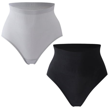 Bigersell Womens Cotton Underwear Clearance Seamless High Waisted Underwear Thong Panty Style P-1740 Nylon Brief Panties Thongs Ladies Briefs Mid Waist Women s Briefs Gray Black XL