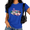 Blue, variant on Cozymy Women's White Feeling Lucky T-Shirts Retro Y2K Casino Dice and Cards Print Short Sleeve Tops