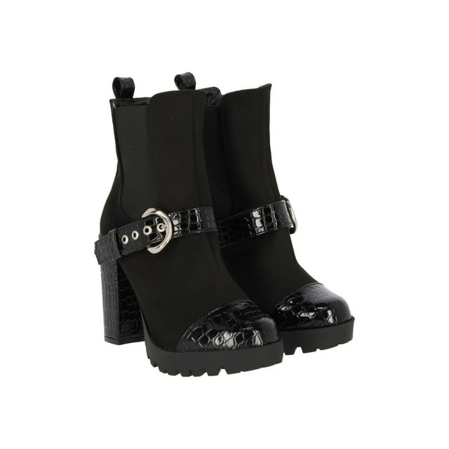 Botín Tacón Plataforma Track Para Mujer Casual Drillo Negro Platonia GRETA-01-NEGRO