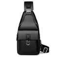 thumbnail image 1 of Bolso de hombre con correa de piel, bolso de pecho, bolso de hombro, bolso bandolera de ocio, multifuncional, 1 of 5
