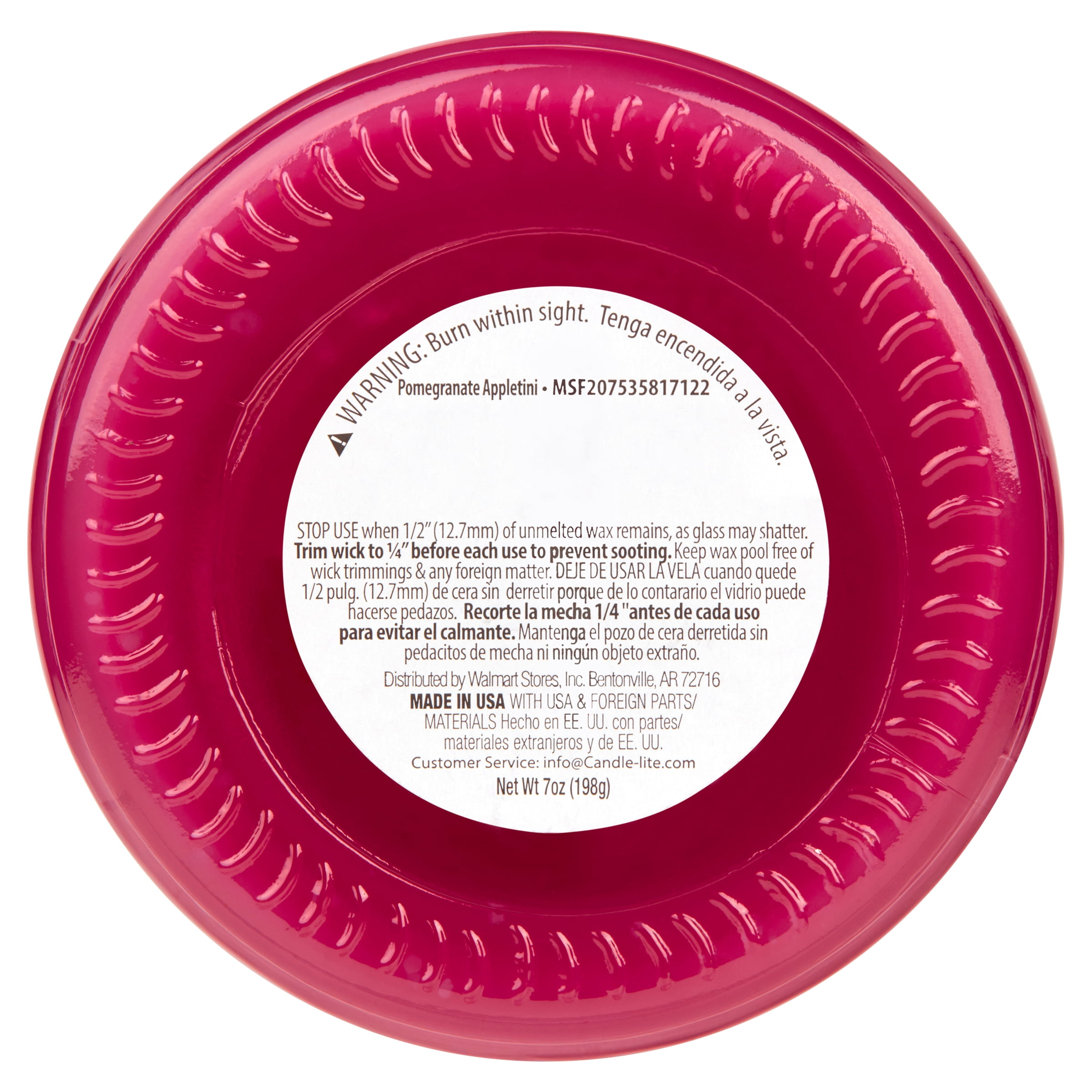(3 pack) Mainstays Single-Wick Twist Glass Jar Scented Candle, Pomegranate Appletini, 7oz.
