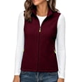 thumbnail image 5 of IUYRTFE Women's Lightweight Fleece Zip Up Vest Stand Collar Sleeveless Jacket with Pockets for Outdoor Warmth, 5 of 5