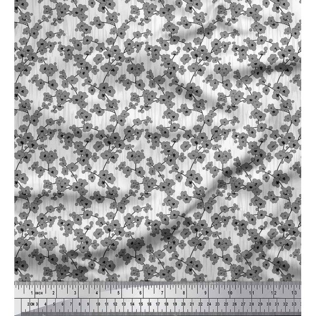 Soimoi Rayon Fabric Artistic Floral Print Sewing Fabric Yard 56 Inch Wide
