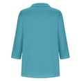 thumbnail image 3 of ZyeKqe Womens 3/4 Sleeve Tops Collared V Neck Shirts Summer Work Tunic Tops to Wear with Leggings Dressy Blouses, 3 of 4