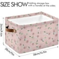 thumbnail image 4 of Coolnut Storage Basket Cute Pink Rose Storage Bin with Handle , Large Storage Cube Collapsible for Shelves Closet Bedroom Living Room 2PCS Decor Gifts, 4 of 7