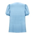 thumbnail image 6 of Womens Shirts Plus Size Fashion V Neck Short Sleeve Button Tops Dressy Casual Blouses Summer Clothes, 6 of 7