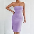 thumbnail image 7 of Lovzfmll Strapless Summer Slim Backless Bodycon Mid-Length Dress for Women Crew Neck Wrap Style Low Back Relaxed Fit Purple, XS, 7 of 7