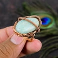 thumbnail image 3 of Natural Amazonite Gemstone Handmade Copper Wire Wrap Gift Ring Size 8, 3 of 4