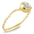 thumbnail image 2 of 14K Yellow Gold Diamond Round Charm Chain Ring for Women - Size 7, 2 of 5