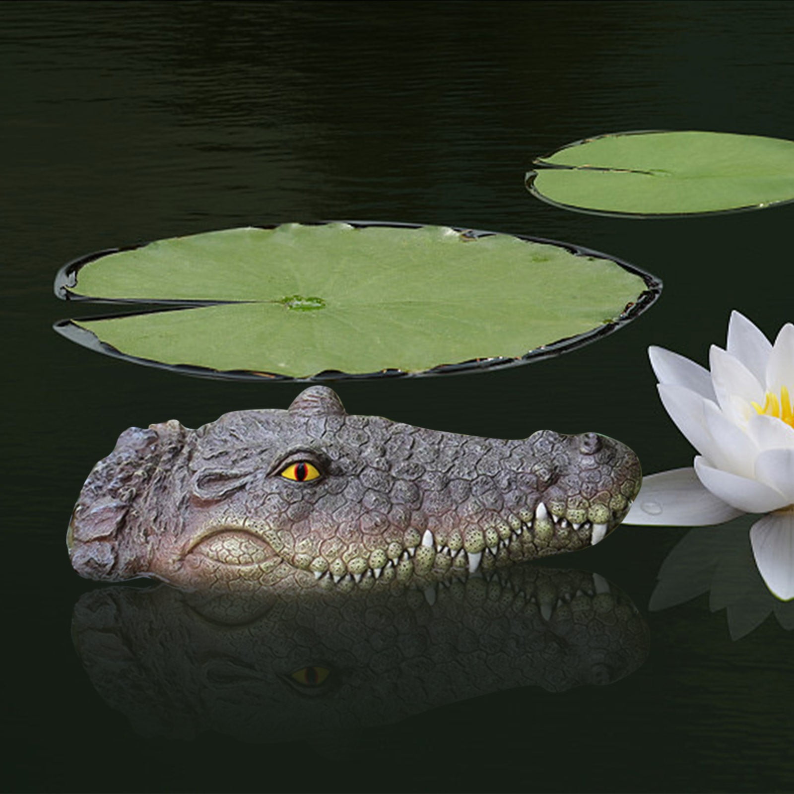 Floating Alligator Head Decoy, deter Animals Solution Float Gator for Pool Pond Garden Defender Decoration, Size: One size, Green
