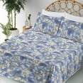 thumbnail image 3 of Ambesonne Cottagecore Fitted & Flat Sheet with Sham 3 Pcs Set, Watercolor Rose Flowers, Twin XL, Dark Lavender Champagne, 3 of 5