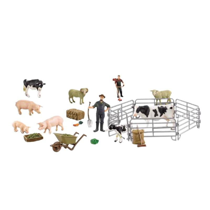 Simulation Farm Scenes Animal People Figurine Playset Kids Educational Toys 