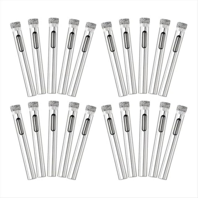 Juego de 20 Brocas de Diamante, Kit de Perforadora de Diamante Pequeña de 6 mm (1/4 Pulgadas) para Vidrio, Porcelana, Baldosas de Cerámica y Mármol