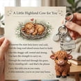 thumbnail image 1 of CaiYueKe Highland Cow Keychain Zodiac Month Keychain Animal Themed Keychain Inspirational Gift for Quiet Strength Reminder Daily Motivational Keychain for Men Women Birthday Gift Friendship Gift, 1 of 9