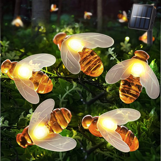 InnOrca 26Ft 40LED Solar String Lights Bees Outdoor Waterproof