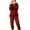 Red, variant on Teissuly Womens Pajamas Sleepwear Long Sleeve Hooded Pajamas Two Piece Set Home Service