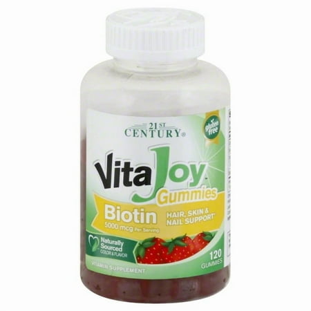 21st Century Vita-Joy Biotin 5000 mcg Gummies, Strawberry 1 120 Each - (Pack of 6)