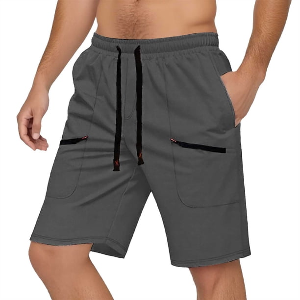Mono tejido de moda para hombre para primavera-verano. Pantalones cortos transpirables: cintura elástica, tejido ripstop, varias tallas para actividades al aire libre, senderismo y playa (S-XXXL).