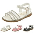 thumbnail image 4 of Fashion Spring Summer Children Sandals Girls Shoes Size 4 Big Girls Girl Flat Open Toe Buckle Light And Comfortable Solid Color Rhinestone Kids Sandals Size 1 Slides for Girls Water Shoe Toddler Girl, 4 of 6