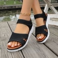 thumbnail image 3 of Rokment Athletic Orthopedic Walking Sandals for Women 2026 Comfortable Breathable Mesh Memory Foam Wedge Heels Arch Support Non Slip Work Summer Shoes Black Size 7.5, 3 of 6