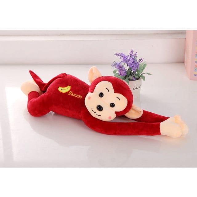 Dvkptbk Oreiller Singe Poupée Mignonne Singe à Longs Bras Voiture Électrique Collision Singe Oreiller Rideau