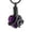 Black-Purple, variant on Heart Cremation Urn Necklace for Ashes with Birthstone Stainless Steel Waterproof Memorial Cremation Jewelry for Ashes Memorial Ash Necklace