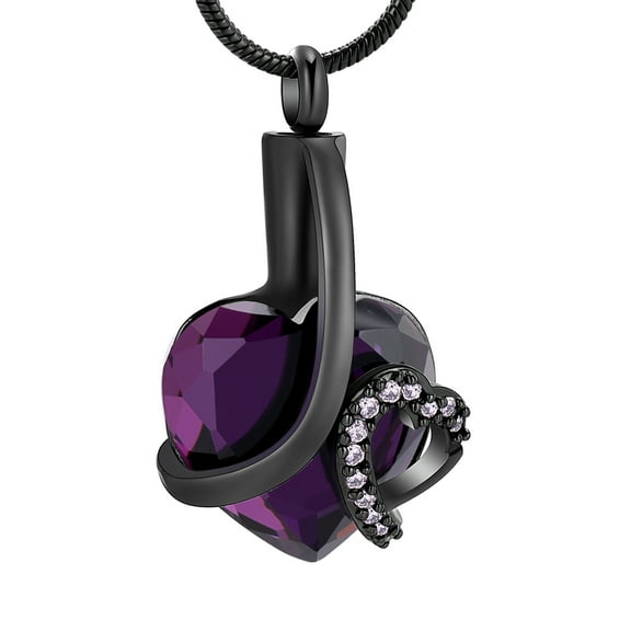 Heart Cremation Urn Necklace for Ashes with Birthstone Stainless Steel Waterproof Memorial Cremation Jewelry for Ashes Memorial Ash Necklace
