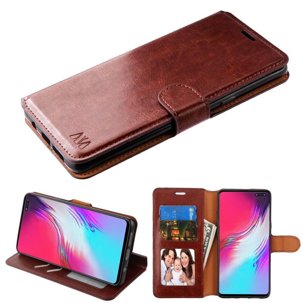red Leather Cover Wallet for Samsung Galaxy S10 5G Simple Flip Case Fit for Samsung Galaxy S10 5G 