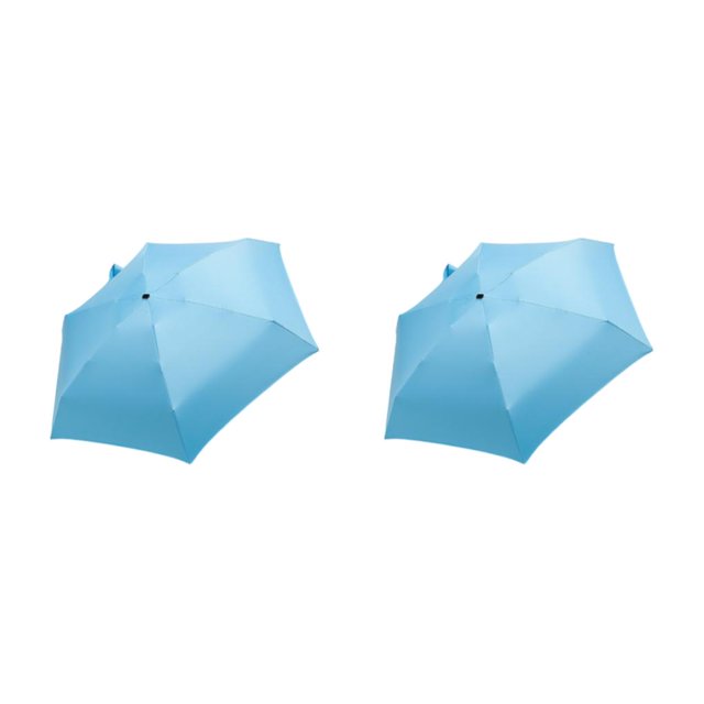 Thinsony Lightweight And Portable Umbrella For Sun And Rain Protection On Go Folding Sun Umbrellas Rainproof Umbrellas Lifting blue 2Set