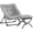 Grey Chair&stool, variant on Oversized disc chair, comfortable extra-large folding chair, faux fur reading chair, suitable for teenagers and adults, foldable lounge chair, metal frame recliner